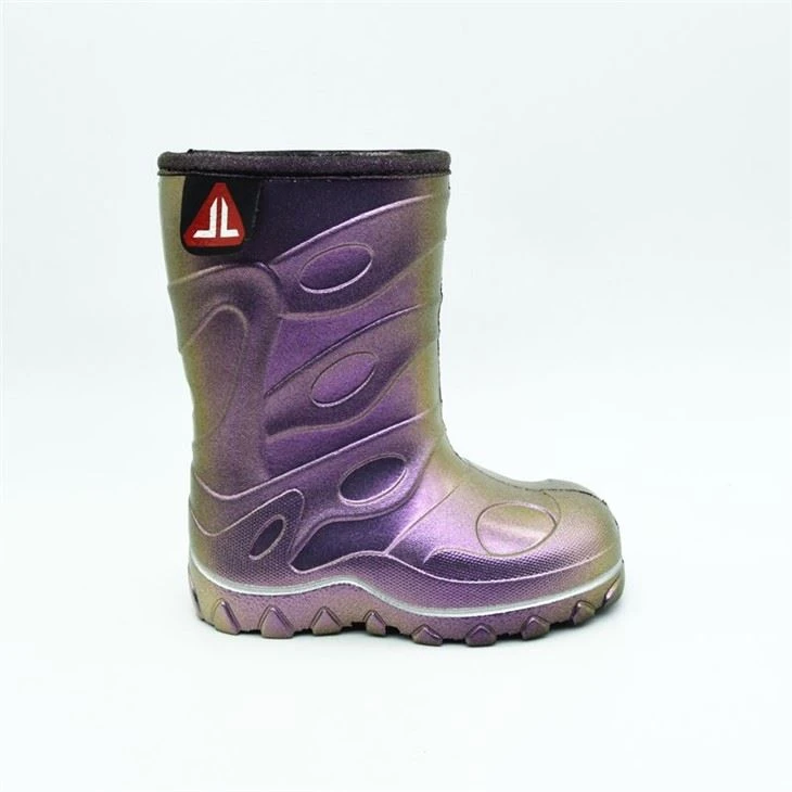 Metal Gradual Change Snow Boots For Kids